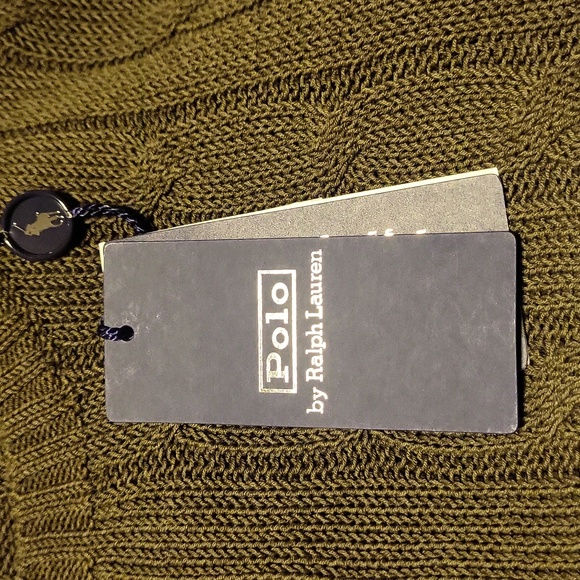 Polo Ralph Lauren Cable Knit Cotton Blend Crew Neck Sweater In Canopy Olive S - Picture 8 of 12